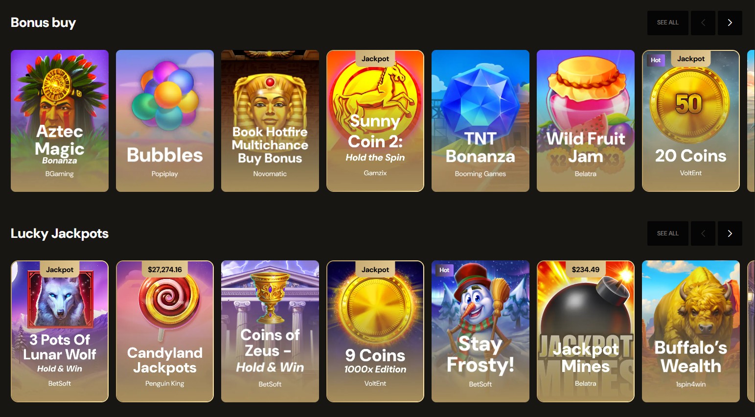 Lucky Ones Casino Game Collection - Video Slots, Megaways, Classic Pokies, Blackjack, Roulette, Baccarat, Live Dealers